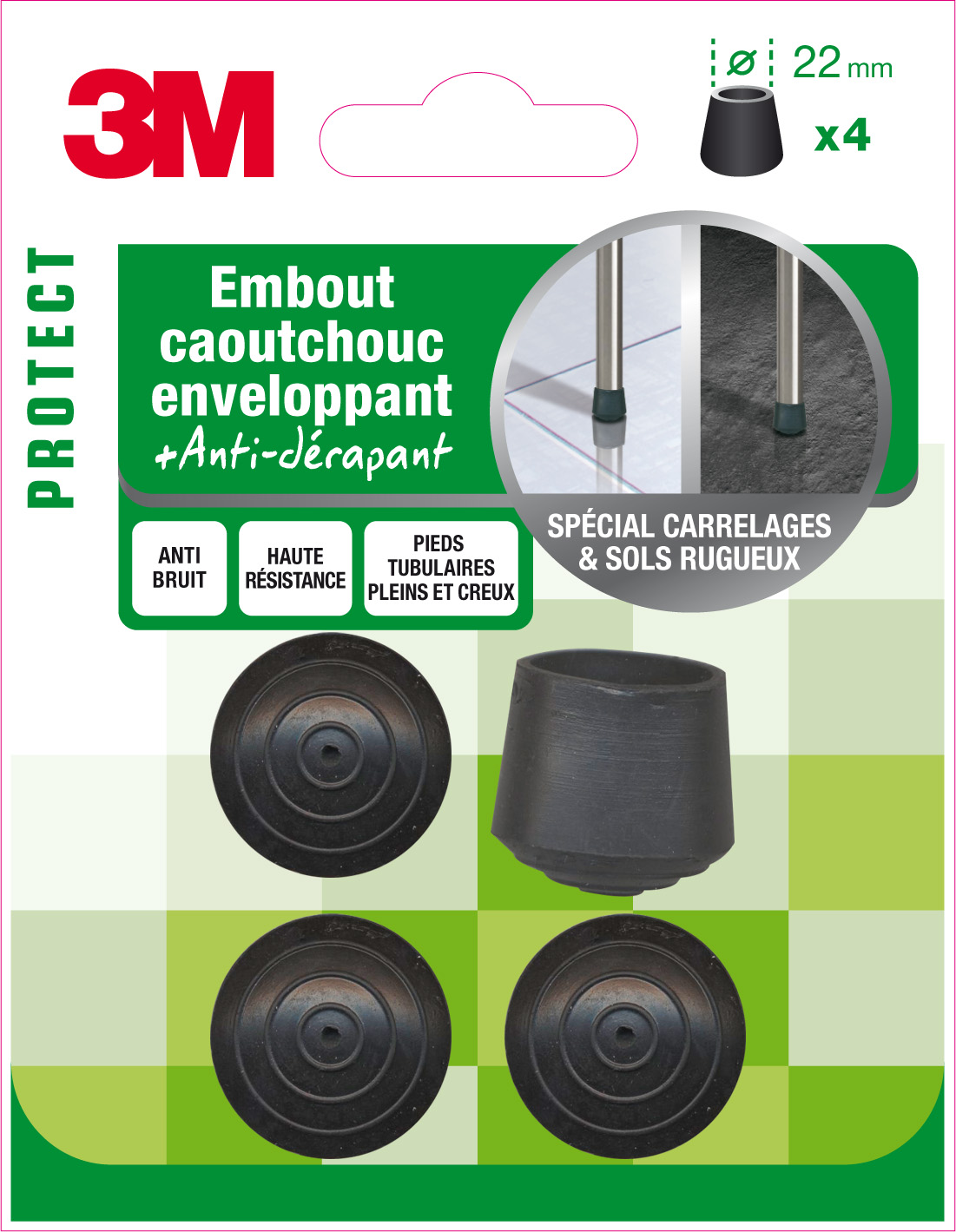 Embout caoutchouc enveloppant Ø22mm - 3M